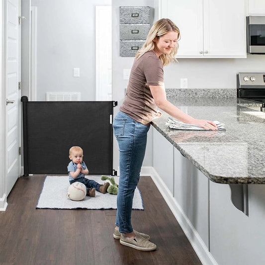 حاجز حماية الأطفال الشبكي القابل للسحب - 150 × 86 سم